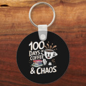 100日のコーヒーと混乱学校の100日目 キーホルダー (正面)