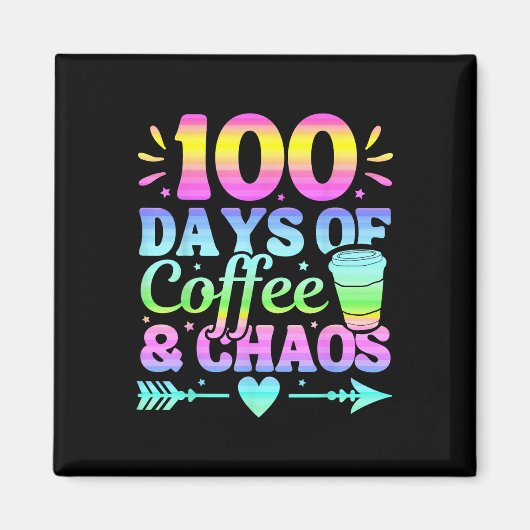 100日のコーヒーと混乱学校の100日目 マグネット (正面)