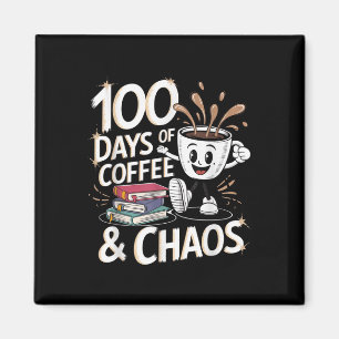 100日のコーヒーと混乱学校の100日目 マグネット