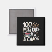 100日のコーヒーと混乱学校の100日目 マグネット (正面/裏面)