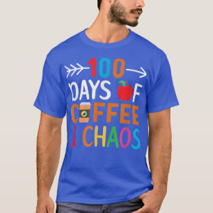 100日のコーヒーと混乱学校の100日 Tシャツ