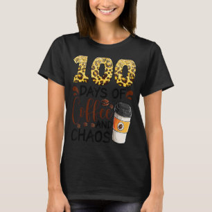 100日のコーヒーと混乱学校Fの100日目 Tシャツ