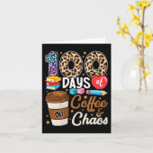 100日のコーヒーと混乱学校Tの100日目 カード (黄色い花)