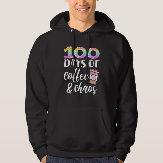 100日のコーヒーと混乱学校Tの100日目 パーカ (正面)