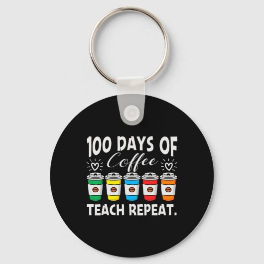100日のコーヒーアンプ；カオス100日学校茶 キーホルダー (正面)