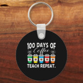 100日のコーヒーアンプ；カオス100日学校茶 キーホルダー (正面)