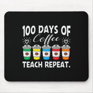 100日のコーヒーアンプ;カオス100日学校茶 マウスパッド
