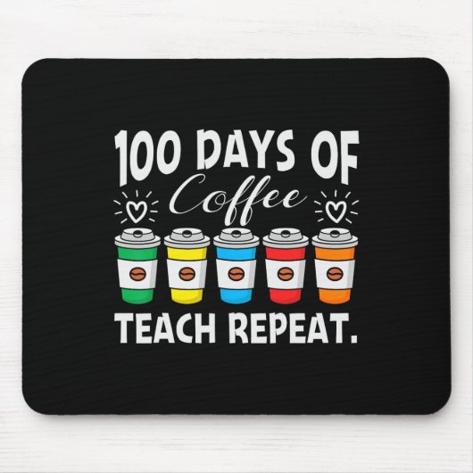 100日のコーヒーアンプ;カオス100日学校茶 マウスパッド (正面)