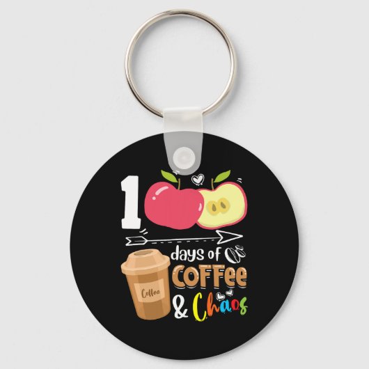 100日のコーヒーアンプ; chaos - 100th day school t キーホルダー (正面)