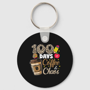 100日のコーヒーカオスシャツ100日目 キーホルダー