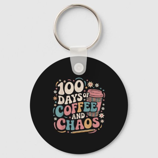 100日のコーヒーカオスシャツ100日目 キーホルダー (正面)