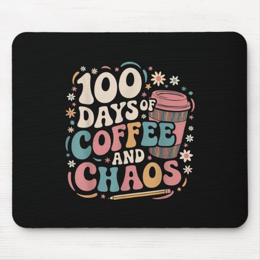 100日のコーヒーカオスシャツ100日目 マウスパッド (正面)