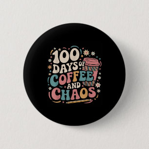100日のコーヒーカオスシャツ100日目 缶バッジ
