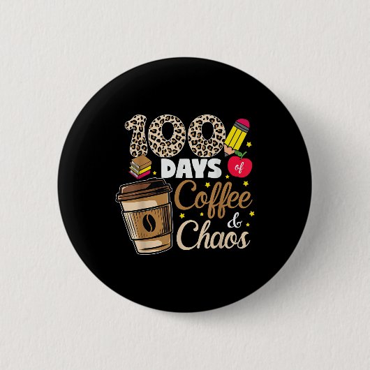 100日のコーヒーカオスシャツ100日目 缶バッジ (正面)