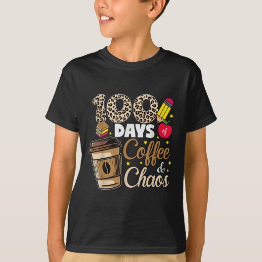 100日のコーヒーカオスシャツ100日目 Tシャツ (正面)