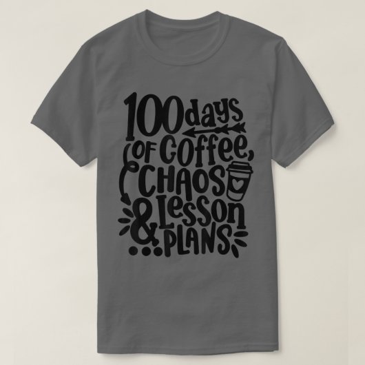 100日のコーヒーカオスレッスン&プラン100日目 Tシャツ (デザイン正面)