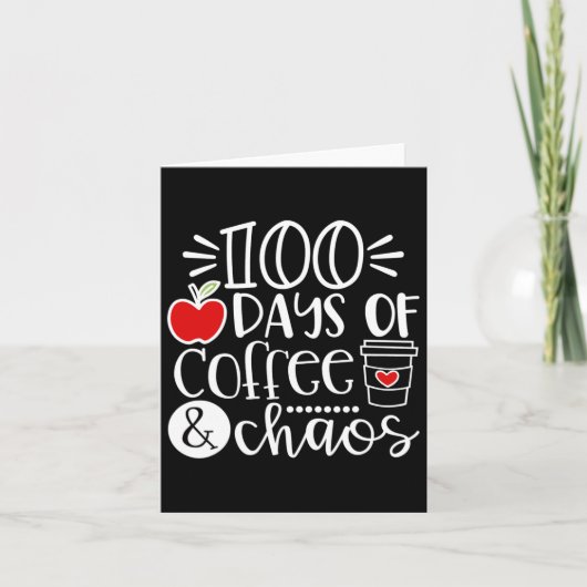 100日のコーヒーカオス先生ハッピー100日 カード (正面)