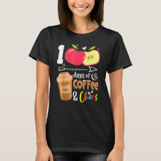 100日のコーヒーカオス100日学校先生 Tシャツ