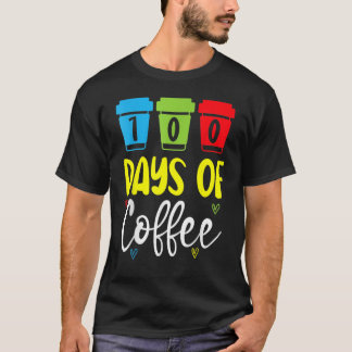 100日のコーヒースクール先生カフェイン入りコップ Tシャツ