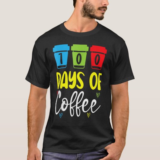 100日のコーヒースクール先生カフェイン入りコップ Tシャツ (正面)