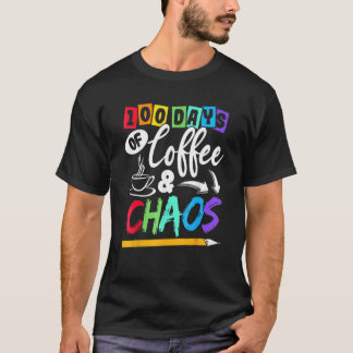 100日のコーヒー&カオス100th Day School Teache Tシャツ