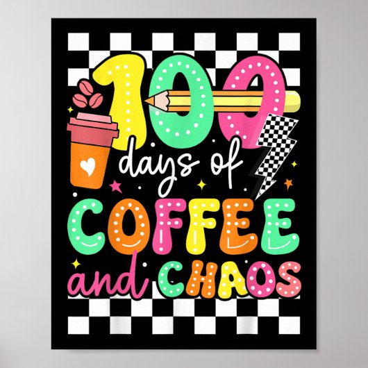 100日のコーヒー&;カオス先生レトロ10 ポスター (正面)