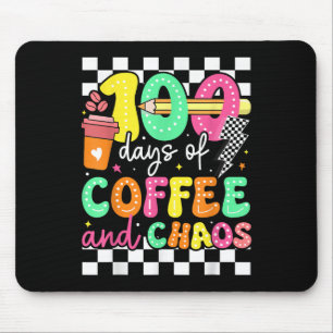 100日のコーヒー&;カオス先生レトロ10 マウスパッド