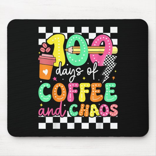 100日のコーヒー&amp；カオス先生レトロ10 マウスパッド (正面)