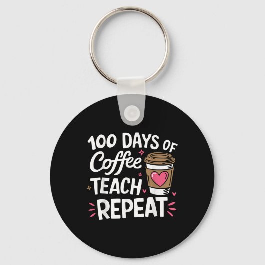 100日のコーヒ教えーリピーター100日学校 キーホルダー (正面)