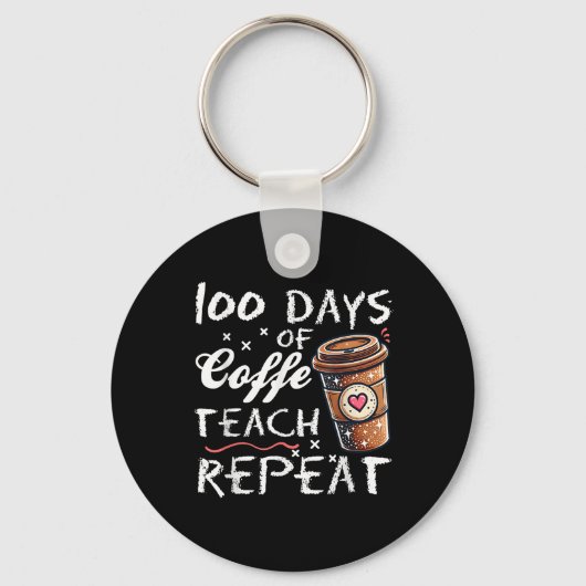 100日のコーヒ教えーリピーター100日学校 キーホルダー (正面)