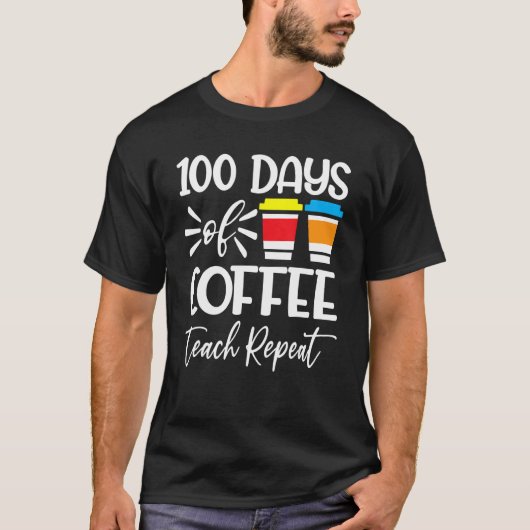 100日のコーヒ教えーリピーター100日学校 Tシャツ (正面)