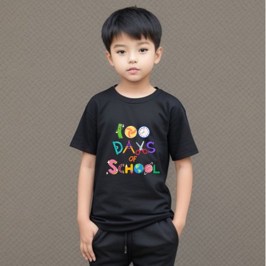 100日のスクールキッズTシャツ100日より明るい Tシャツ
