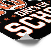 100日のスクールサッカー少年キッズ幼児100t ポスター (角)