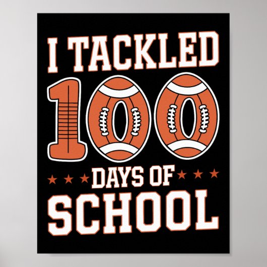 100日のスクールサッカー少年キッズ幼児100t ポスター (正面)