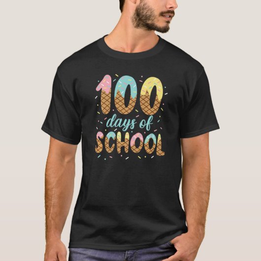 100日のスクールシャツアイスクリームスウィーティガールボー Tシャツ (正面)