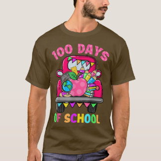 100日のスクールトラックおもしろい先生ボー Tシャツ