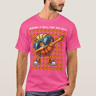 100日のスクールバスケットボールキッズ100日Sc Tシャツ