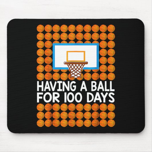 100日のスクールバスケットボール100th Day Balls Gift マウスパッド (正面)