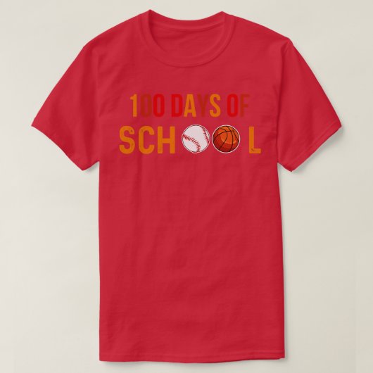 100日のバスケットボールの学生 Tシャツ (デザイン正面)