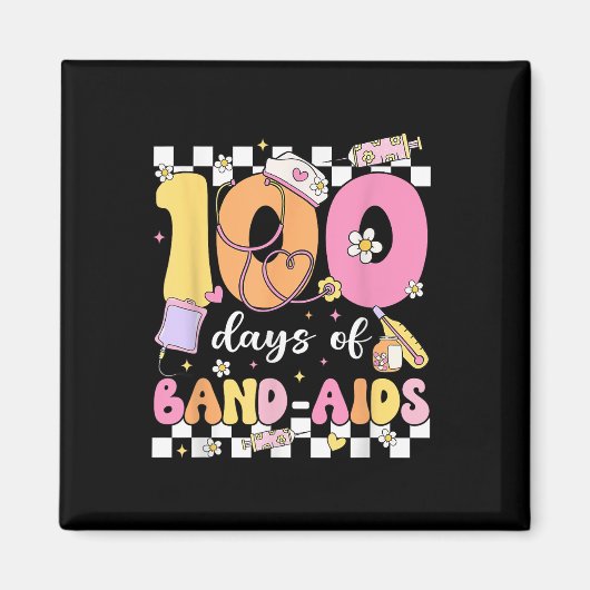 100日のバンドエイズスクールナース100日目 マグネット (正面)