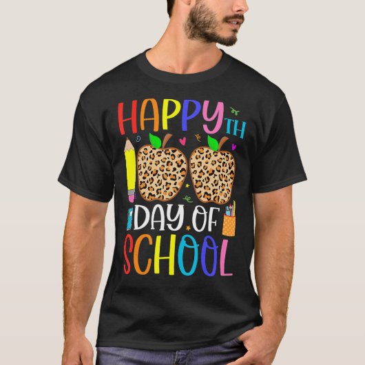 100日のユキヒョウ先生と学生 Tシャツ (正面)