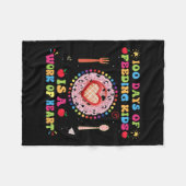 100日のランチレディーカフェのための学校給食レディ フリースブランケット (正面(横))