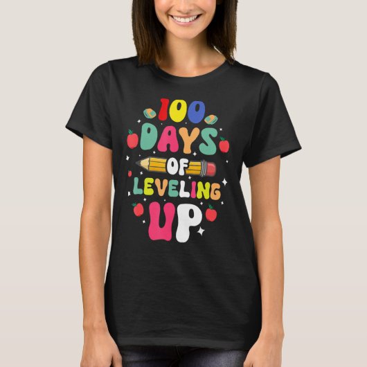 100日のレベリング先生子供の子供の幸せ Tシャツ (正面)