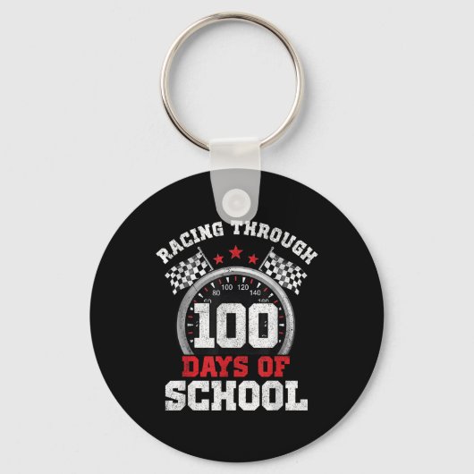 100日のレーシングスクールレースカー100D キーホルダー (正面)