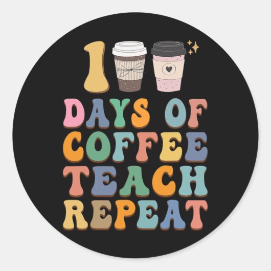 100日の先生コーヒー愛好家のための学校 ラウンドシール (正面)