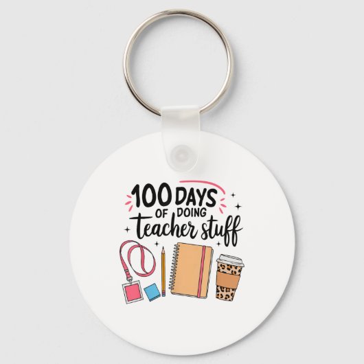 100日の先生物ハッピー100日目 キーホルダー (正面)