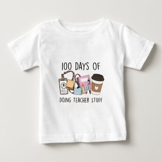 100日の先生物100日の学校 ベビーTシャツ (正面)