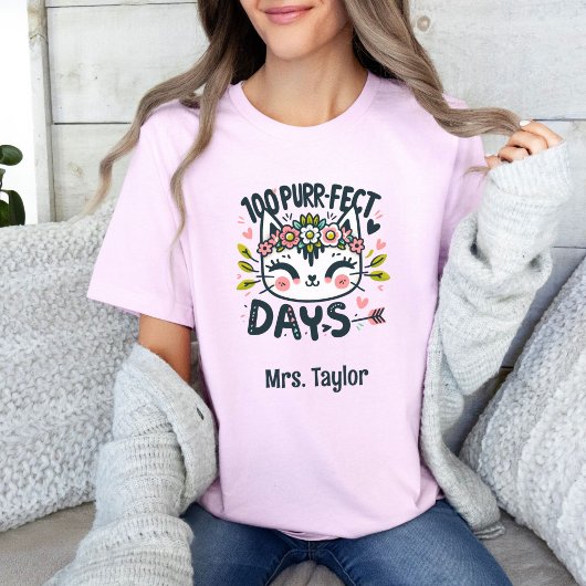 100日の可愛いカラフル先生 Tシャツ