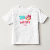 100日の可愛い甘いドーナツの女の子の名前 トドラーTシャツ (正面)