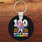 100日の女の子のための学校のUnicorn贈り物 キーホルダー (正面)
